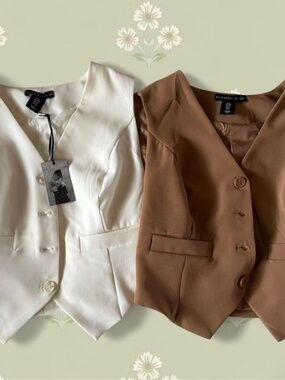 NWT white and brown dressy tops
